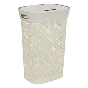 PORTA BIANCHERIA MOD. PURL 60LT IN PP BEIGE C/COPERCHIO 42X33CM H 61CM