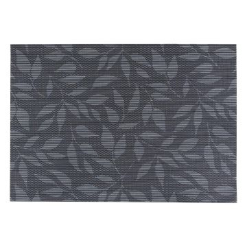 TOVAGLIETTA ALICE IN PVC 50X35CM NERA CON DECORO FOGLIE