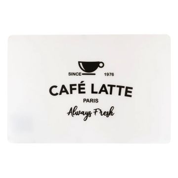TOVAGLIETTA BISTROT IN PVC 45X30 CM BIANCA CON SCRITTA NERA