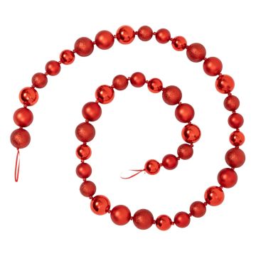 DECORAZIONE FILO CON SFERE DI PLASTICA ROSSO LUCIDO 200CM