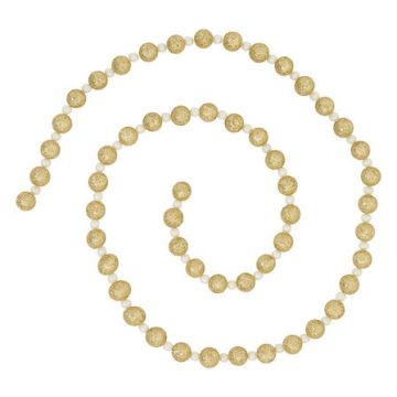 GHIRLANDA CON SFERE IN PLASTICA COLORE ORO 2X2CM H 180CM
