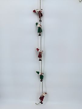 CORDA CON PUPAZZI DA ELFO CHE SCALANO 7X5CM H 140CM