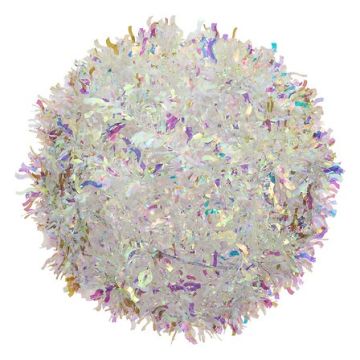 SFERA IN TINSEL IRIDESCENTE D 15CM STRUTTURA METALLO
