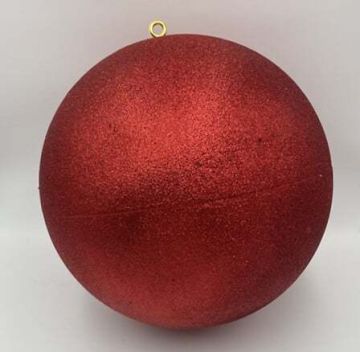SFERA IN POLISTIROLO D 40CM COLORE ROSSO GLITTERATO