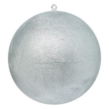 SFERA IN POLISTIROLO D 40CM COLORE ARGENTO GLITTERATO