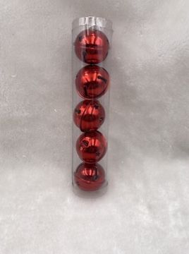 SET 5 SONAGLI IN METALLO ROSSO LUCIDO  D 5CM