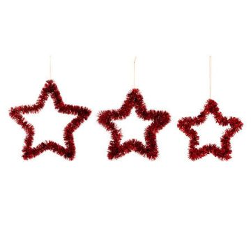 SET 3 STELLE IN FILO ROSSO