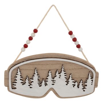 DECORAZIONE DA APPENDERE MASCHERA DA SNOW IN LEGNO 16.5X0.8CM H 9CM