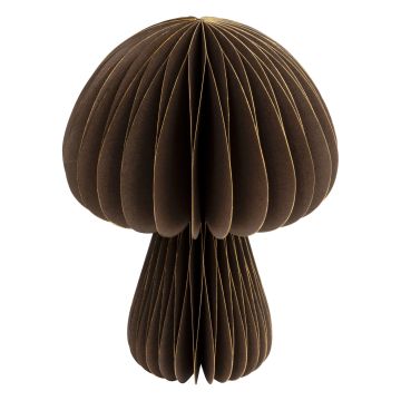 DECORAZIONE FUNGO DI CARTA MARRONE D 19CM H 25CM