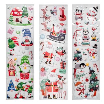 CONFEZIONE STICKER ADESIVI NATALIZI ASSORTITI