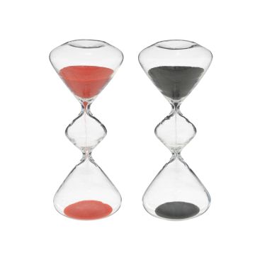 CLESSIDRA IN VETRO D 7.2CM H 18CM CON SABBIA COLORATA ASSORTITA