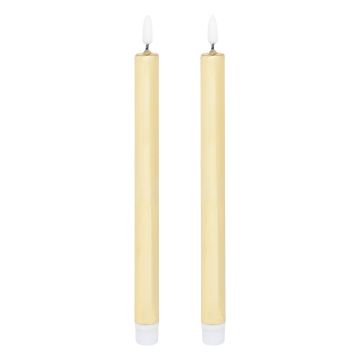 SET 2 CANDELE A LED ORO LUCIDO 2.1X28CM A BATTERIA