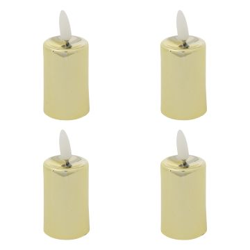 SET 4 CANDELE A LED ORO LUCIDO 3.8X9CM A BATTERIA