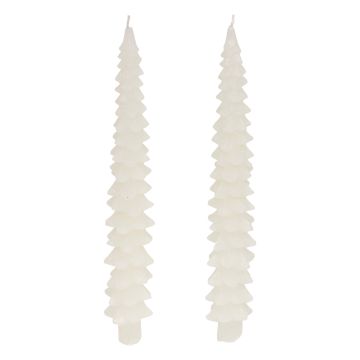 SET 2 CANDELE A FORMA DI ALBERO BIANCO 2X25CM