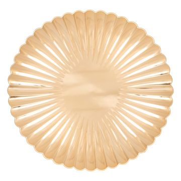 PIATTO DA PORTATA IN PLASTICA D 33CM H 1.8CM COLORE ORO LUCIDO/OPACO