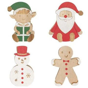 SEGNAPOSTO FIGURA NATALIZIA IN LEGNO 8.3X4.3 H. 10CM ASSORTITO