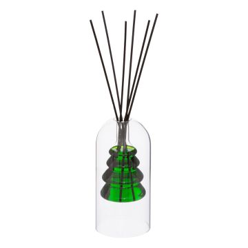 DIFFUSORE DI ESSENZA IN VETRO 150ML CON BACCHETTI 8.5X29CM PINO