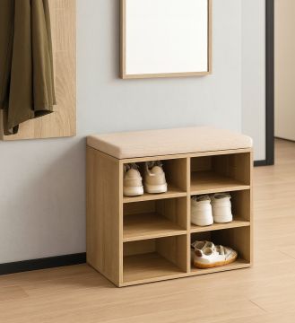 SCARPIERA/PANCHINA MOD. MODULY CM 51.5X29.5 H.48.5 IN MDF EFFETTO LEGNO NATURALE