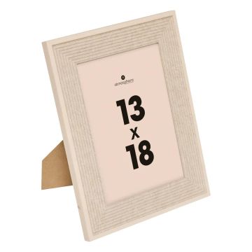 PORTAFOTO MISSY BEIGE IN MDF/PS E VETRO 18.5X14CM H 23.5CM