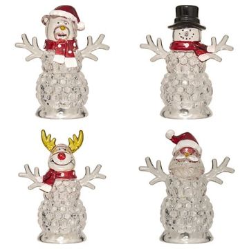 DECORAZIONE SOGGETTO NATALIZIO IN ACRILICO CON LED 9X5 H. 11CM ASS.