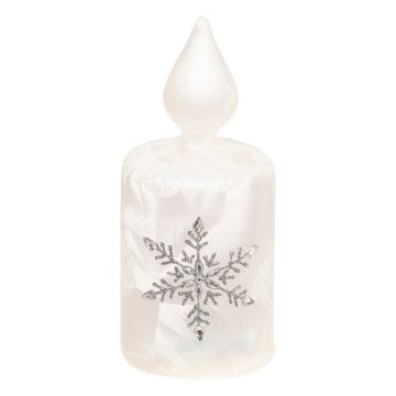 CANDELA LUMINOSA IN VETRO 5 LED BIANCO CALDO 7.5X16.5CM A BATTERIA