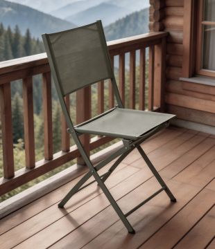 SEDIA PIEGHEVOLE DA ESTERNO MODULA VERDE ALLORO E TEXTILENE VERDE ALLORO