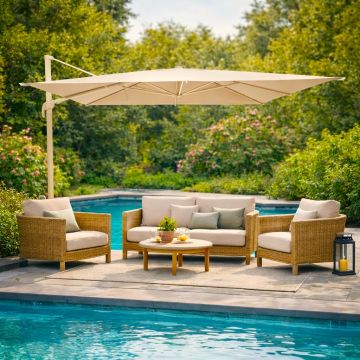 OMBRELLONE A BRACCIO MOD. MELHIA 3X4MT ARGILLA/LINO