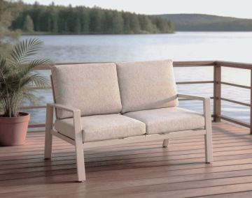 DIVANO 2P DA ESTERNO LUZANE IN ALLUMINIO ARGILLA 