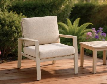 POLTRONA DA ESTERNO MOD. LUZANE IN ALLUMINIO ARGILLA 