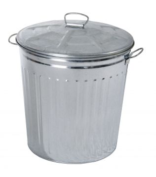 BIDONE IN ZINCO CON COPERCHIO METALLIZZATO 35LT 37X37X41CM 