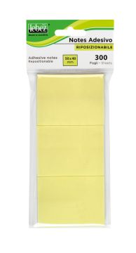 LEBEZ - SET CON 3 BLOCCHETTI MEMO DA 100 FOGLI 5X4 CM GIALLI 