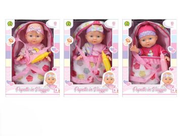 BEBE PUPPETTO IN VIAGGIO 30CM ASSORTITO