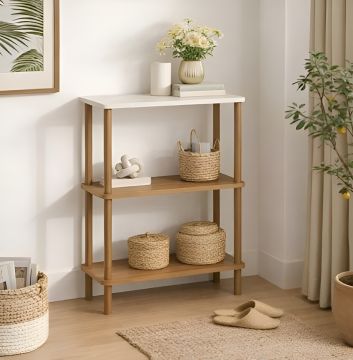 SCAFFALE MOD. COMO CM 60X29 H.76.5 IN MDF EFFETTO LEGNO NATURALE 