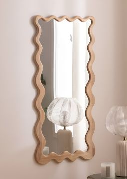 SPECCHIO ONDULATO MOD. BROOKE 48X100CM IN MDF NATURALE