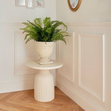 TAVOLINO MOD. MUDAN DIAM.CM 55 H.50 IN MDF AVORIO 