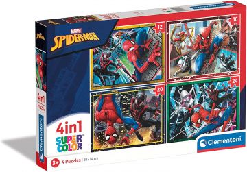 CLEMENTONI SUPERCOLOR - PUZZLE 4 IN 1 SPIDERMAN