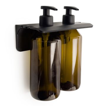 LINEA GROUPER - PORTA FLACONE DOPPIO AMBRA E NERO MATT 