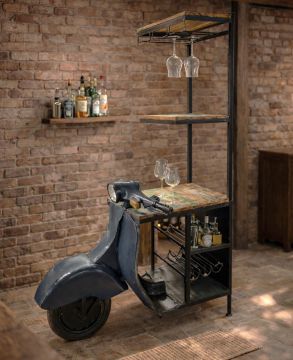 MOBILE BAR SCOOTER CM 120X65 H.185 IN METALLO E LEGNO 