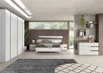 CAMERA COMPLETA BATTENTE CON GOLA FINITURA ROVERE NORDICO