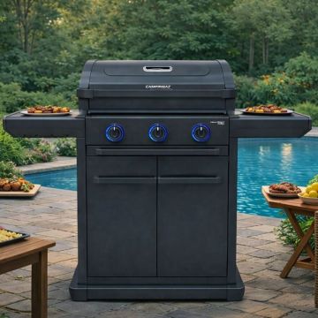 GAMPINGAZ - BARBECUE A GAS 3 SERIES ONYX S DUAL GAS IN METALLO NERO 