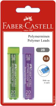 FABER CASTELL - SET 2 MINE POLYMER 0.5MM 2B