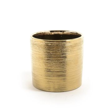 VASO IN CERAMICA DIAM. 14 H. 13CM DORATO