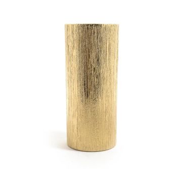 VASO CILINDRICO IN CERAMICA DIAM. 13 H. 30CM DORATO
