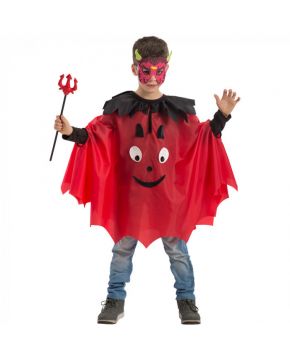 MANTELLO DIAVOLO IN TAFFETA' PER BAMBINI 