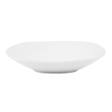 PIATTO FONDO LINEA QUADRO ZEN IN PORCELLANA BIANCO DIAM. 22CM 