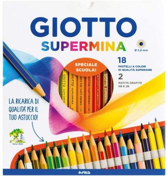 ASTUCCIO CON 18 PASTELLI GIOTTO SUPERMINA 