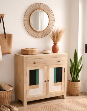 CREDENZA CM 85X40 H.85 IN LEGNO E MDF NATURALE 