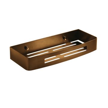 LINEA NERVA - PORTAOGGETTI DOCCIA RETTANGOLARE IN ACCIAIO INOX ORO ROSA