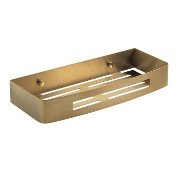 LINEA NERVA - PORTAOGGETTI DOCCIA RETTANGOLARE IN ACCIAIO INOX ORO MATT