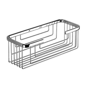 Mensola Doccia 2 Ripiani Con Gancio – Cromo Lucido – 25x21x60 Cm